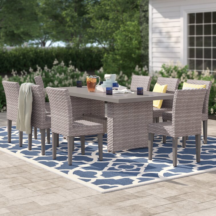 Lark Manor Andrick 8 Person Rectangular Outdoor Dining Set